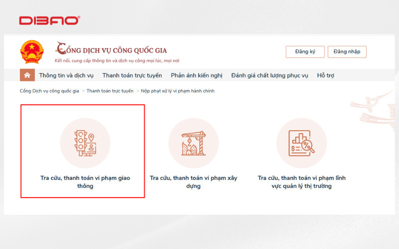 cách nộp phạt giao thông online
